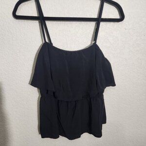 Old Navy Camisole Womens Small Top Black Sleeveless Ruffle Layered